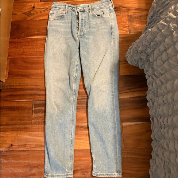 AGOLDE Riley High Rise Straight Jeans Size 27 Button Fly Light Wash (0438) - Picture 2 of 11